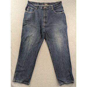 Headz Up Jeans Mens SZ 44x34 Blue Baggy Carpenter Y2K Relaxed 100% Cotton '90's